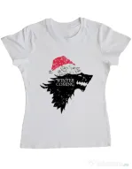 Tricou ADLER dama Christmas is coming Alb