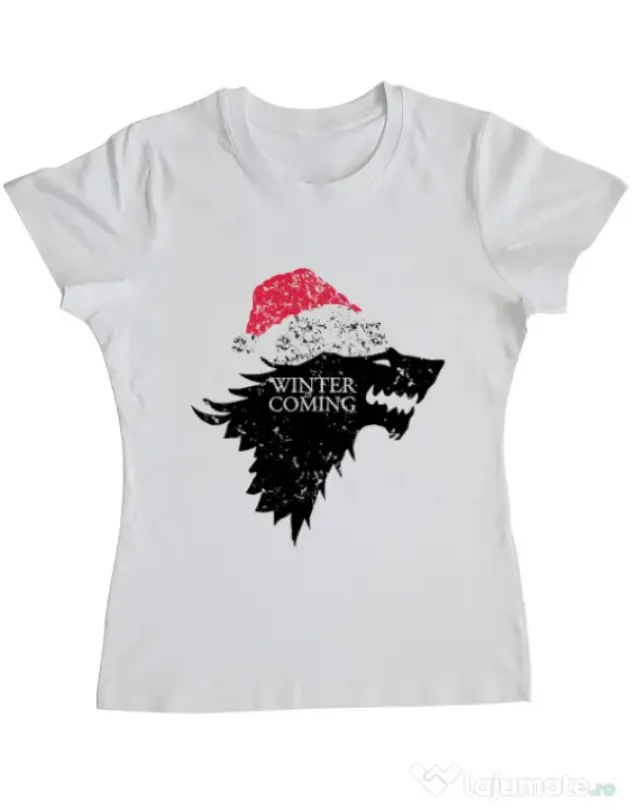 Tricou ADLER dama Christmas is coming Alb