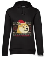 Hoodie dama cu gluga Doge christmas Negru