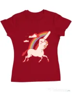 Tricou ADLER dama FUnicorn Rosu