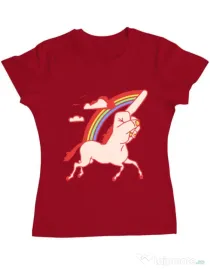 Tricou ADLER dama FUnicorn Rosu