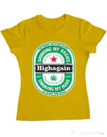 Tricou ADLER dama Highagain Galben
