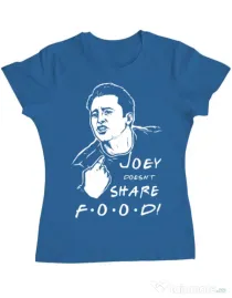 Tricou ADLER dama Joey doesnt share food Albastru azuriu