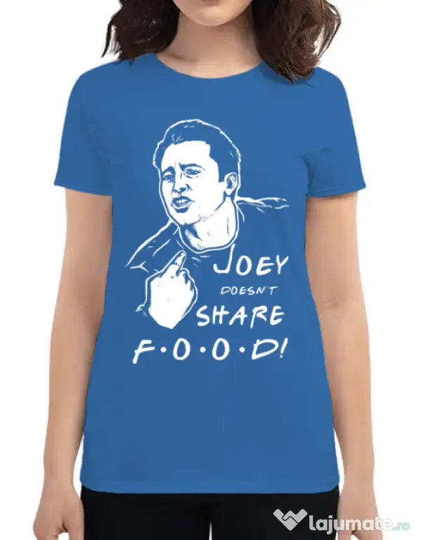 Tricou ADLER dama Joey doesnt share food Albastru azuriu