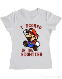 Tricou ADLER dama I scored in the eighties Alb