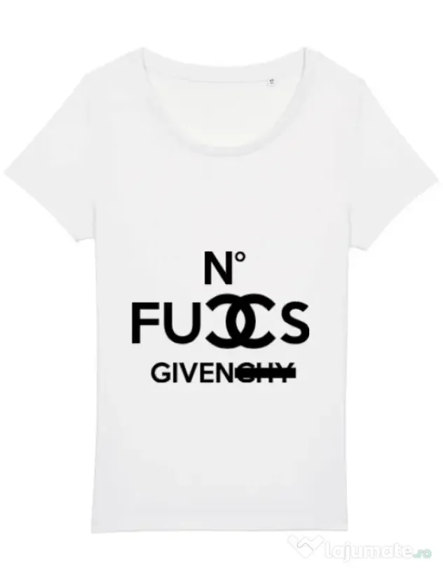 Tricou STANLEY STELLA dama No fucks given Alb