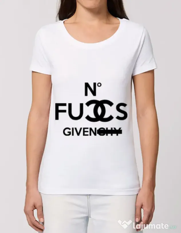 Tricou STANLEY STELLA dama No fucks given Alb