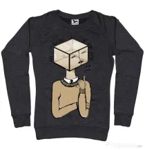 Bluza ADLER dama Am I thinking outside the box Negru melanj
