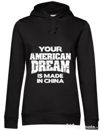 Hoodie dama cu gluga American dream Negru