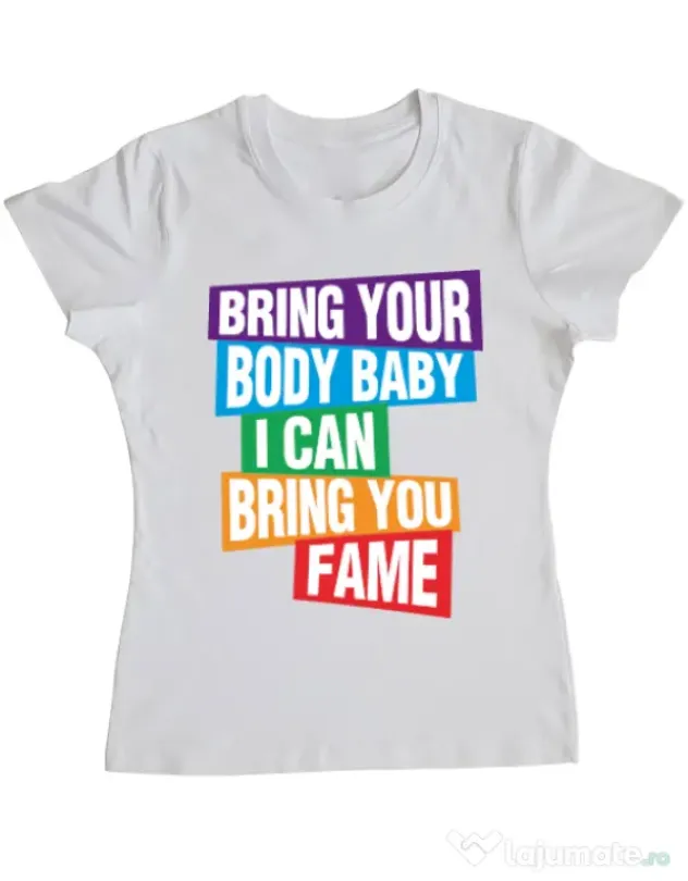 Tricou ADLER dama Bring your body Alb