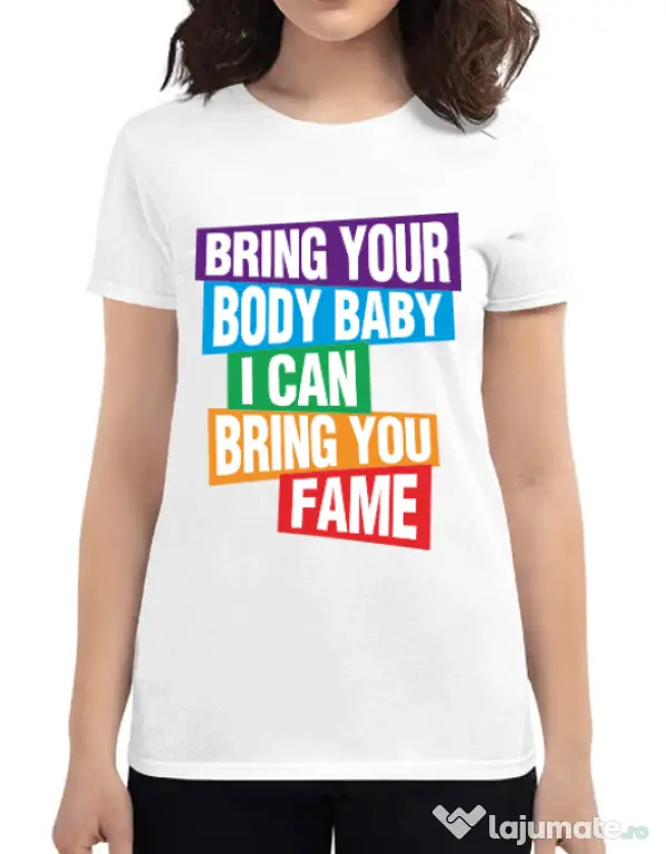 Tricou ADLER dama Bring your body Alb