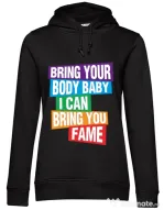 Hoodie dama cu gluga Bring your body Negru
