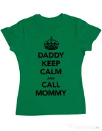 Tricou ADLER dama Daddy keep calm Verde mediu