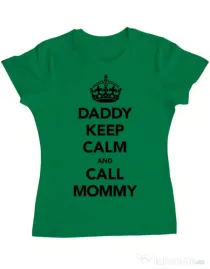 Tricou ADLER dama Daddy keep calm Verde mediu