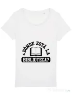 Tricou STANLEY STELLA dama Donde esta la biblioteca Alb