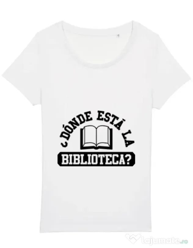 Tricou STANLEY STELLA dama Donde esta la biblioteca Alb