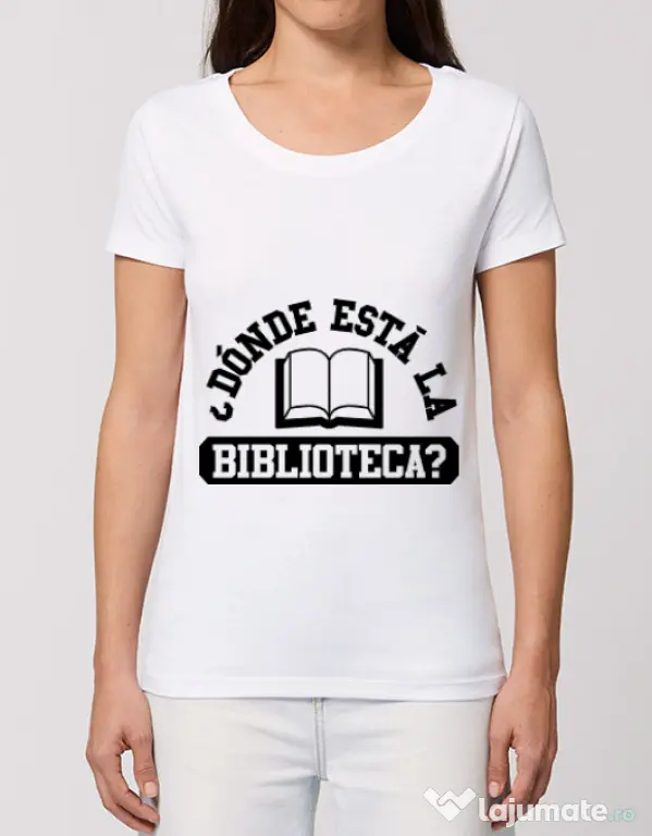 Tricou STANLEY STELLA dama Donde esta la biblioteca Alb