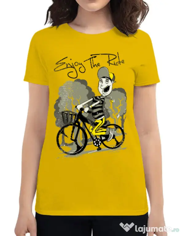 Tricou ADLER dama Enjoy the ride Galben