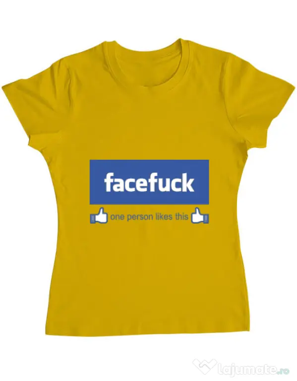 Tricou ADLER dama Facefuck Galben