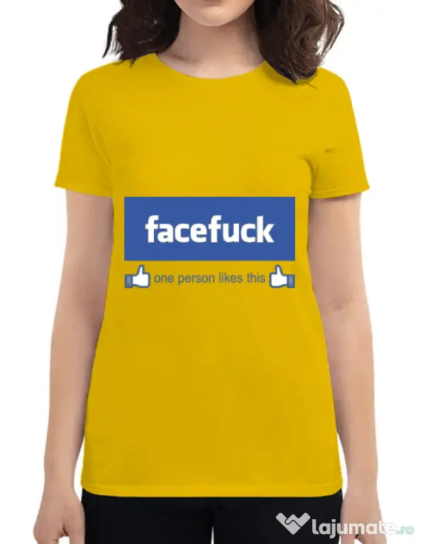 Tricou ADLER dama Facefuck Galben