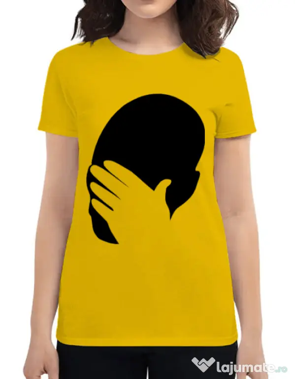 Tricou ADLER dama Facepalm Galben