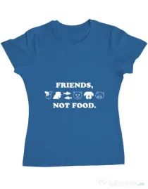 Tricou ADLER dama Friends not food Albastru azuriu