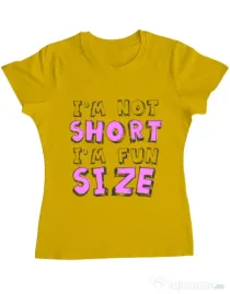 Tricou ADLER dama I'm not short Galben