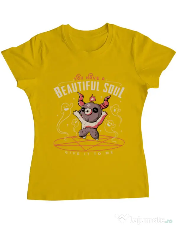 Tricou ADLER dama Beautiful soul Galben