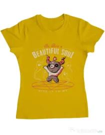 Tricou ADLER dama Beautiful soul Galben