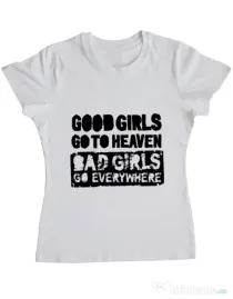Tricou ADLER dama Good girls Alb