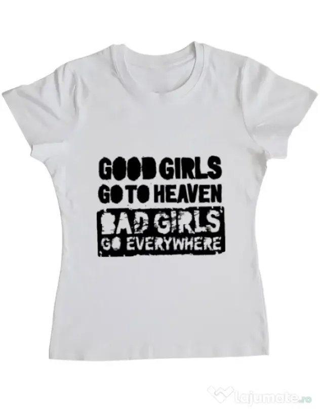 Tricou ADLER dama Good girls Alb