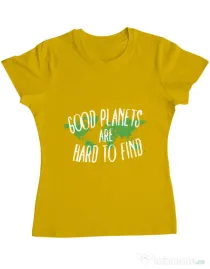 Tricou ADLER dama Good planets Galben