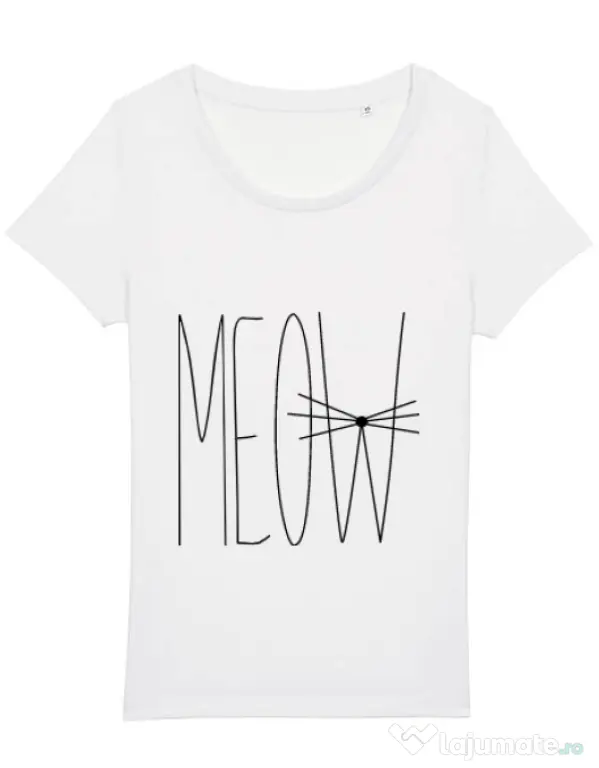 Tricou STANLEY STELLA dama I am a cat Alb