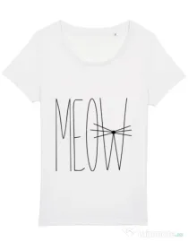 Tricou STANLEY STELLA dama I am a cat Alb