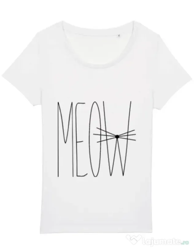 Tricou STANLEY STELLA dama I am a cat Alb
