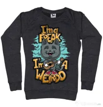 Bluza ADLER dama I am a freak Negru melanj