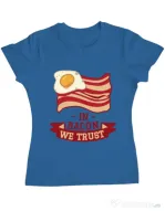 Tricou ADLER dama In bacon we trust Albastru azuriu
