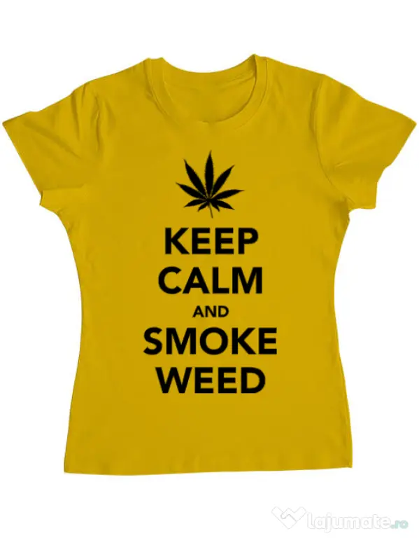 Tricou ADLER dama Smoke weed Galben