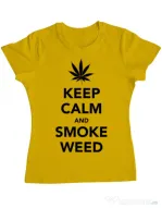 Tricou ADLER dama Smoke weed Galben