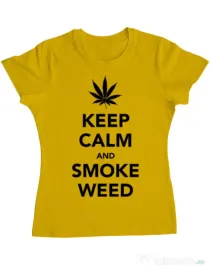 Tricou ADLER dama Smoke weed Galben