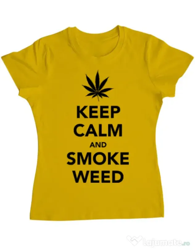 Tricou ADLER dama Smoke weed Galben