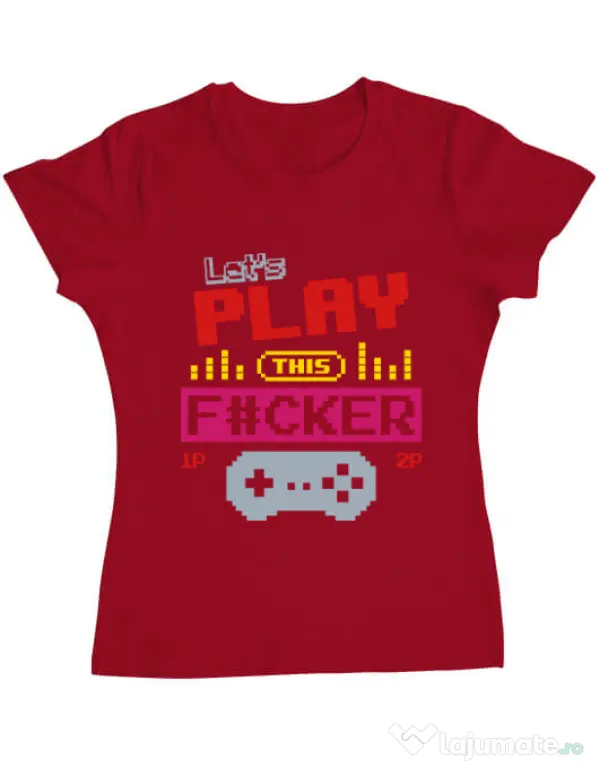 Tricou ADLER dama Lets play this Rosu