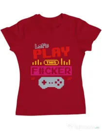 Tricou ADLER dama Lets play this Rosu