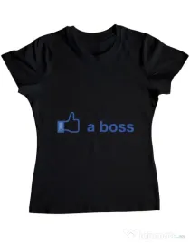 Tricou ADLER dama Like a boss Facebook Negru