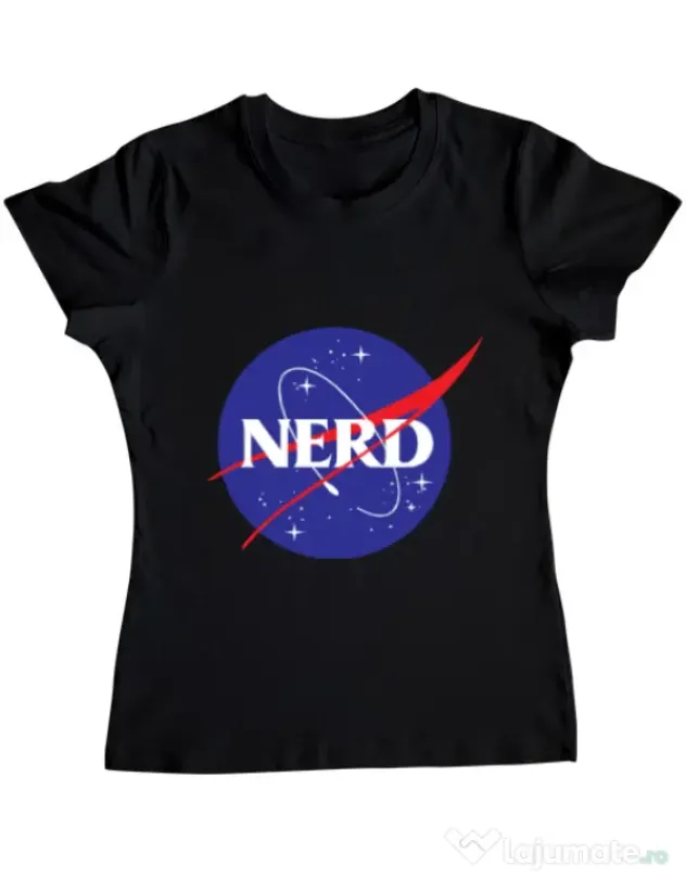 Tricou ADLER dama Nerd Negru