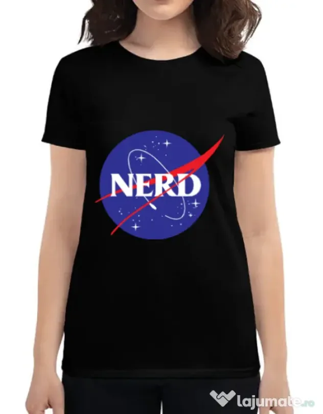 Tricou ADLER dama Nerd Negru