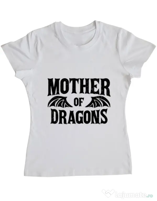 Tricou ADLER dama Mother of dragons 2 Alb