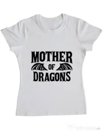 Tricou ADLER dama Mother of dragons 2 Alb