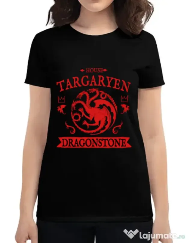 Tricou ADLER dama House Targaryen Negru