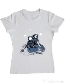 Tricou ADLER dama Across the galaxy Alb